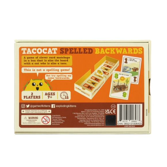 Exploding-Kittens Tacocat Spelled Backwards NWT - Picture 5 of 5